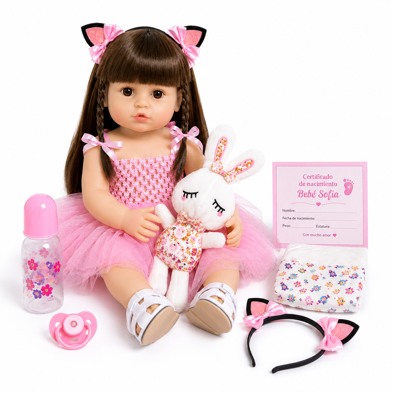 Muñeca Bebé Sofía Realista con Accesorios | Muñeca Infantil Premium